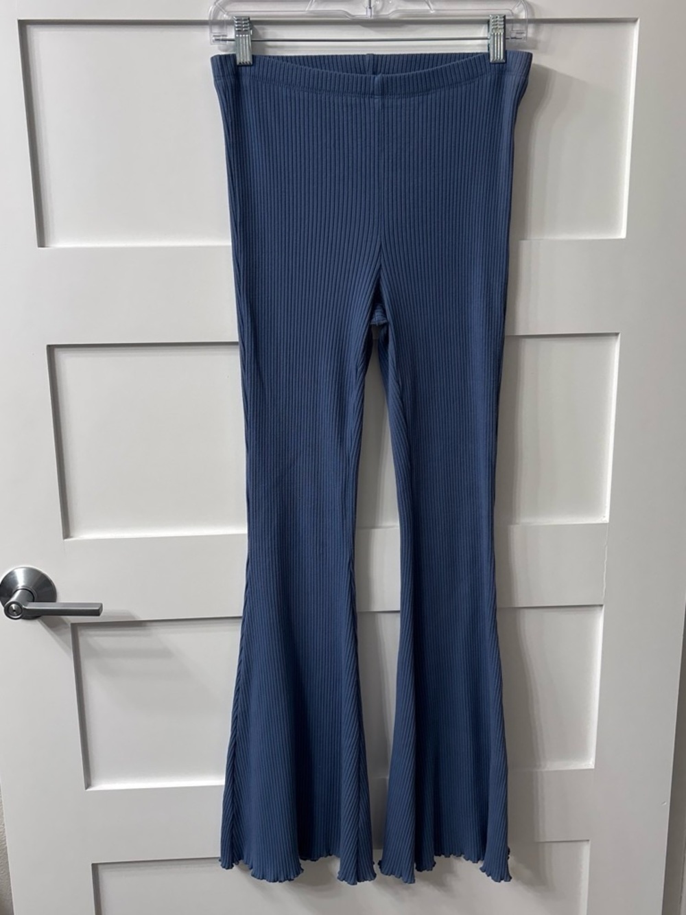 aerie Blue Ribbed Flare Leggings